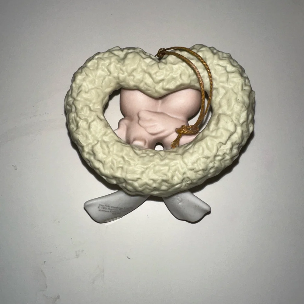 Precious Moments Cream and White Christmas Ornament